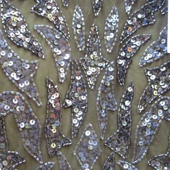 MAC DUGGAL 5124 Green Beaded Long Sleeve Evening Gown Size 6 - Picture 8 of 15